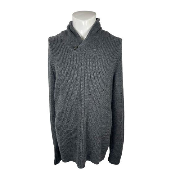 Abercrombie & Fitch Sweater Men's XL Shawl Collar Gray Long Sleeve - Picture 7 of 7